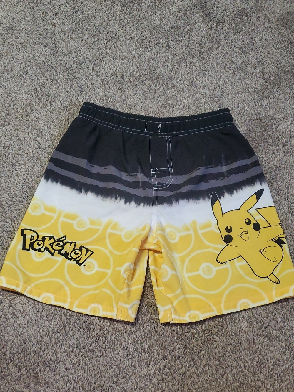 Pokemon Yellow Black White Kids Swim Trunks